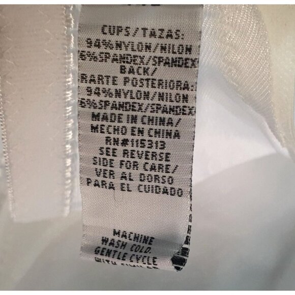 Bobby Brooks Bra 44DD White Wireless All Day Comfort Full Coverage Floral Emboss - Picture 5 of 6